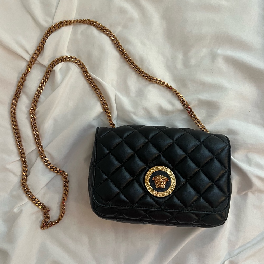 Versace Nappa Quilted Shoulder Bag